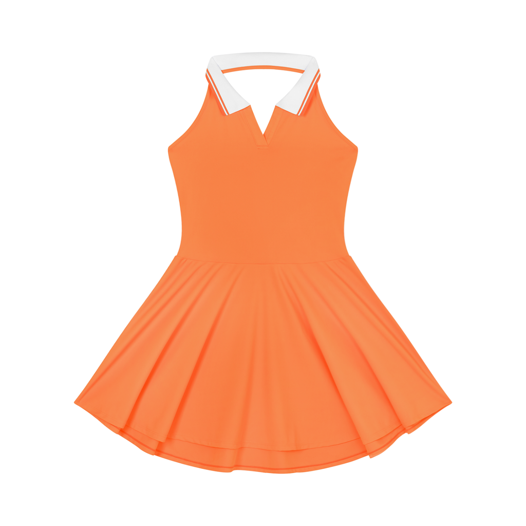 Women's Collared Halter A-Line Athletic Dress | Sleeveless Tennis & Golf Dress