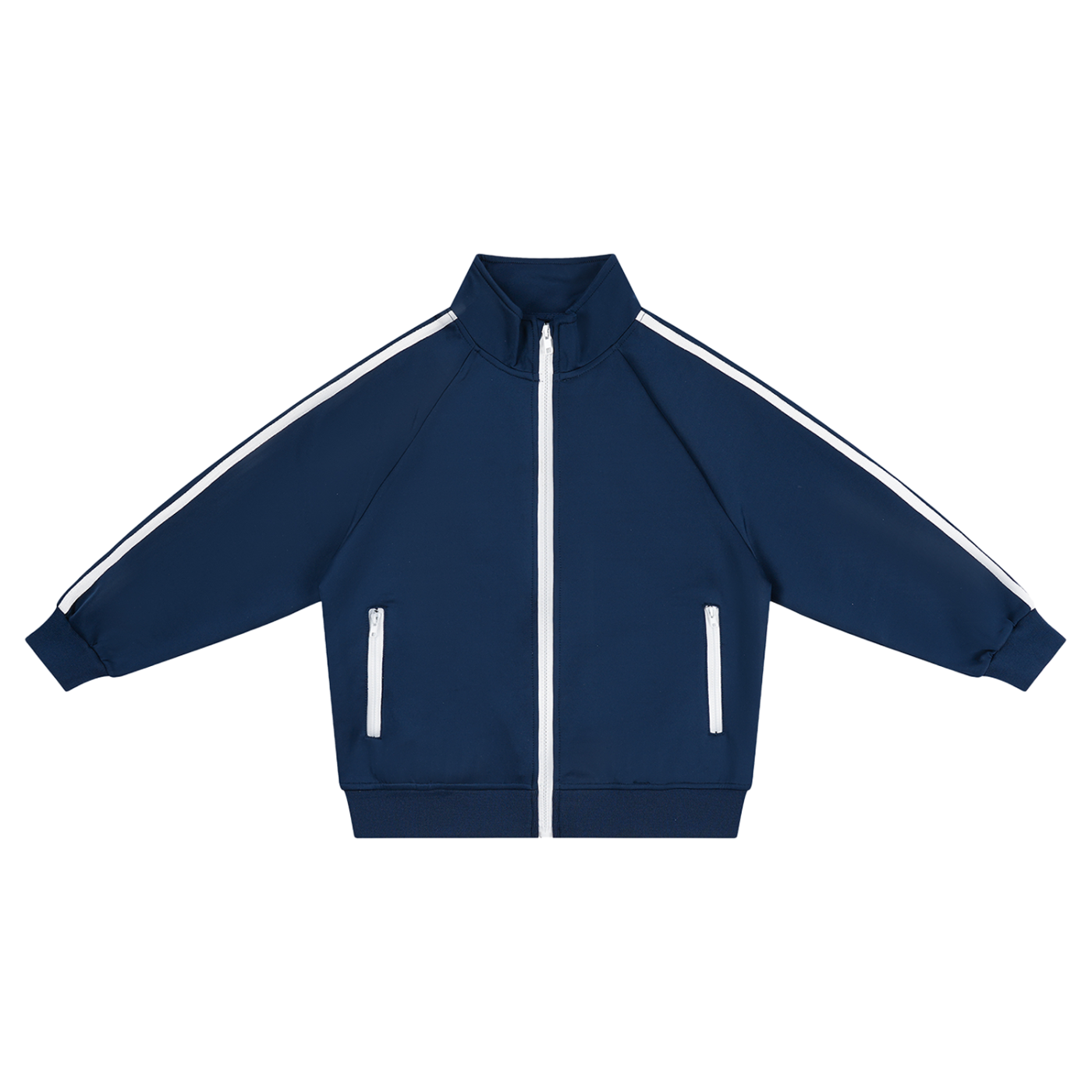 Kids Contrast Tape Track Jacket | Lightweight Zip-Up Athletic Jacket