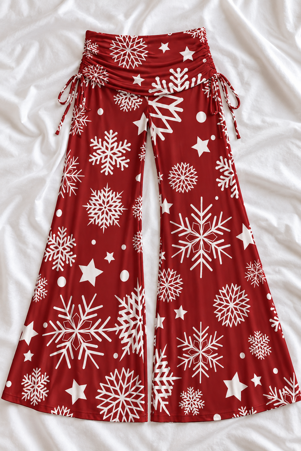 Christmas Holiday Wide Leg Palazzo Pants – Women’s Festive Stretch Pants