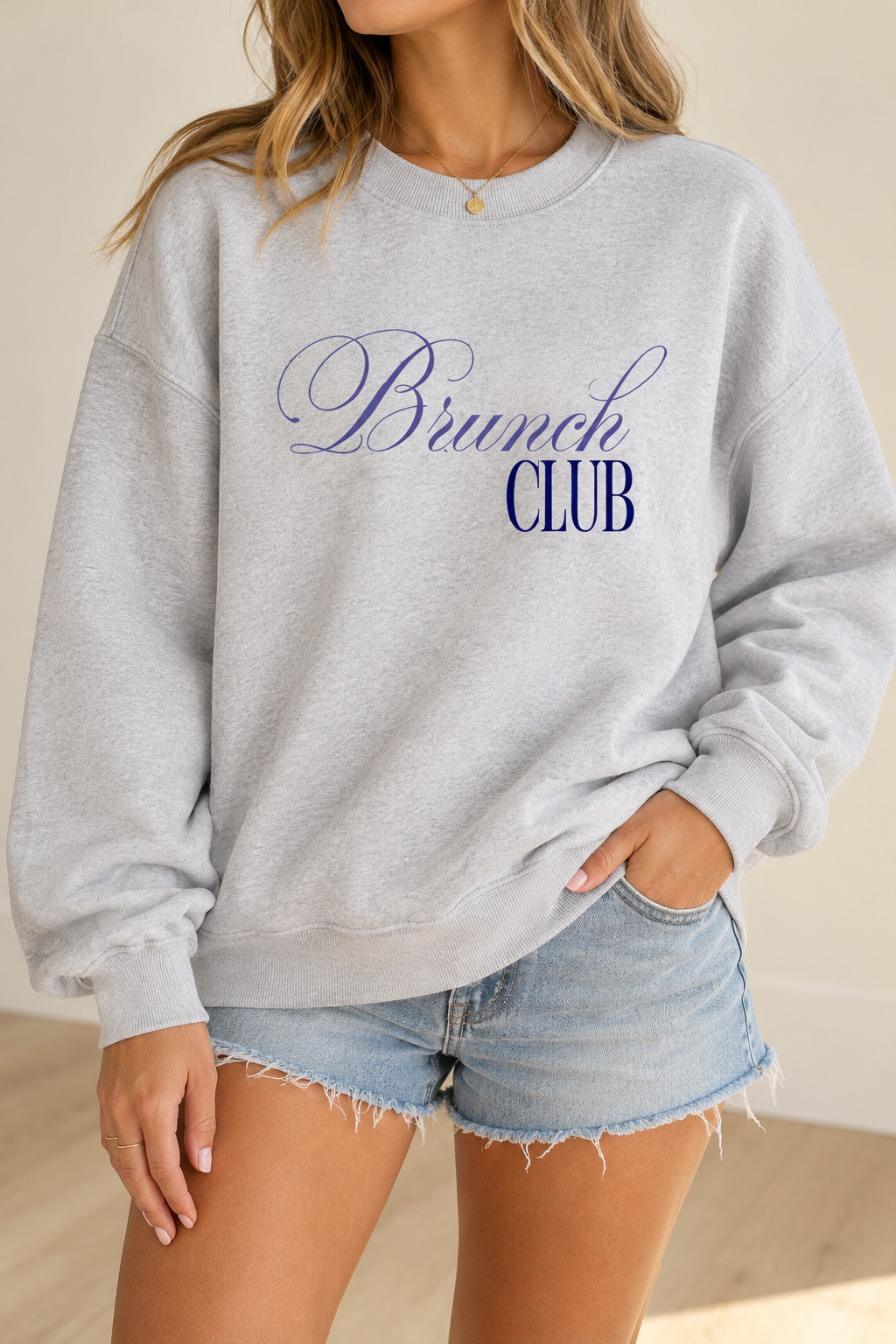 Brunch Club Graphic Fleece Side Slit Crewneck Sweatshirt – Chic Sunday Brunch Aesthetic