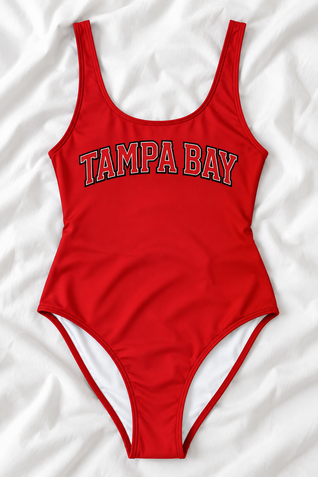 Tampa Bay Football One-Piece Swimsuit – Women’s Game Day Swimwear
