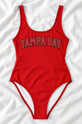 Tampa Bay Football One-Piece Swimsuit – Women’s Game Day Swimwear