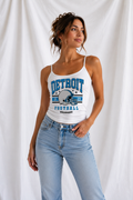 Detroit Low Back Tank Top – Women’s Football Game Day Shirt, Backless Tailgate Top