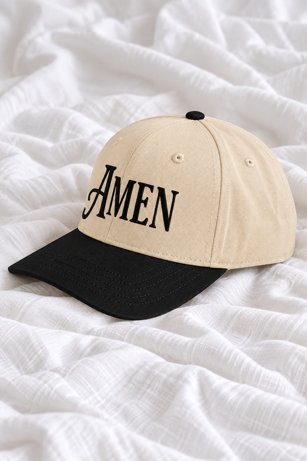 Amen Embroidered 5-Panel Cap | Adjustable Mid-Profile Snapback Hat