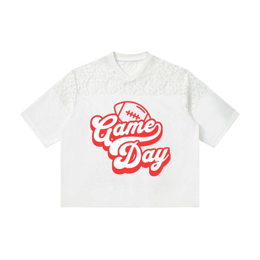 Game Day Lace Jersey Tee | Women's Football Game Day Shirt