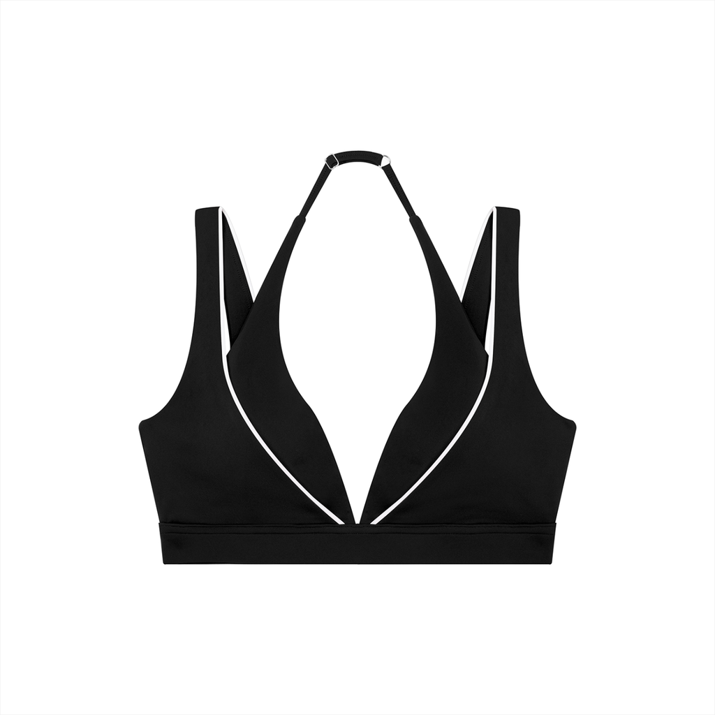 Women's Halter Neck Double Layer Sports Bra | Built-In Padded Athletic Workout Bra