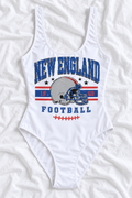 New England Football One-Piece Swimsuit – Women’s Game Day Swimwear