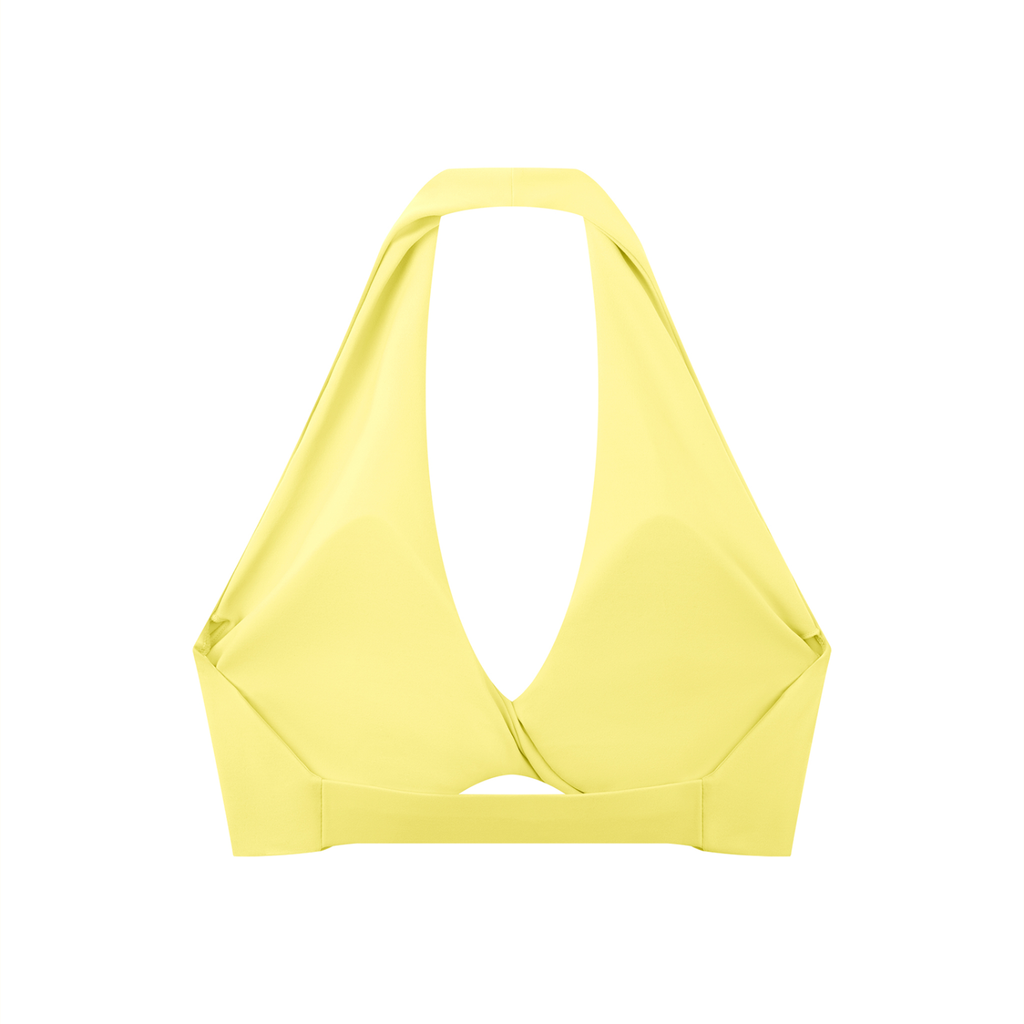 Women's Pleated Halter Sports Bra | Built-In Padded Athletic Workout Bra