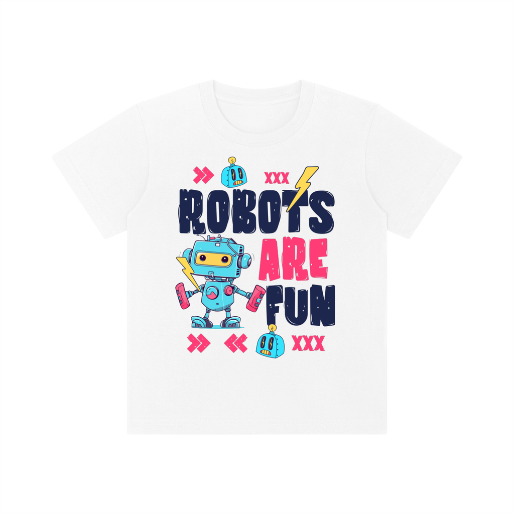 Robots Are Fun Kids Tee | Soft 100% Cotton Graphic T-Shirt