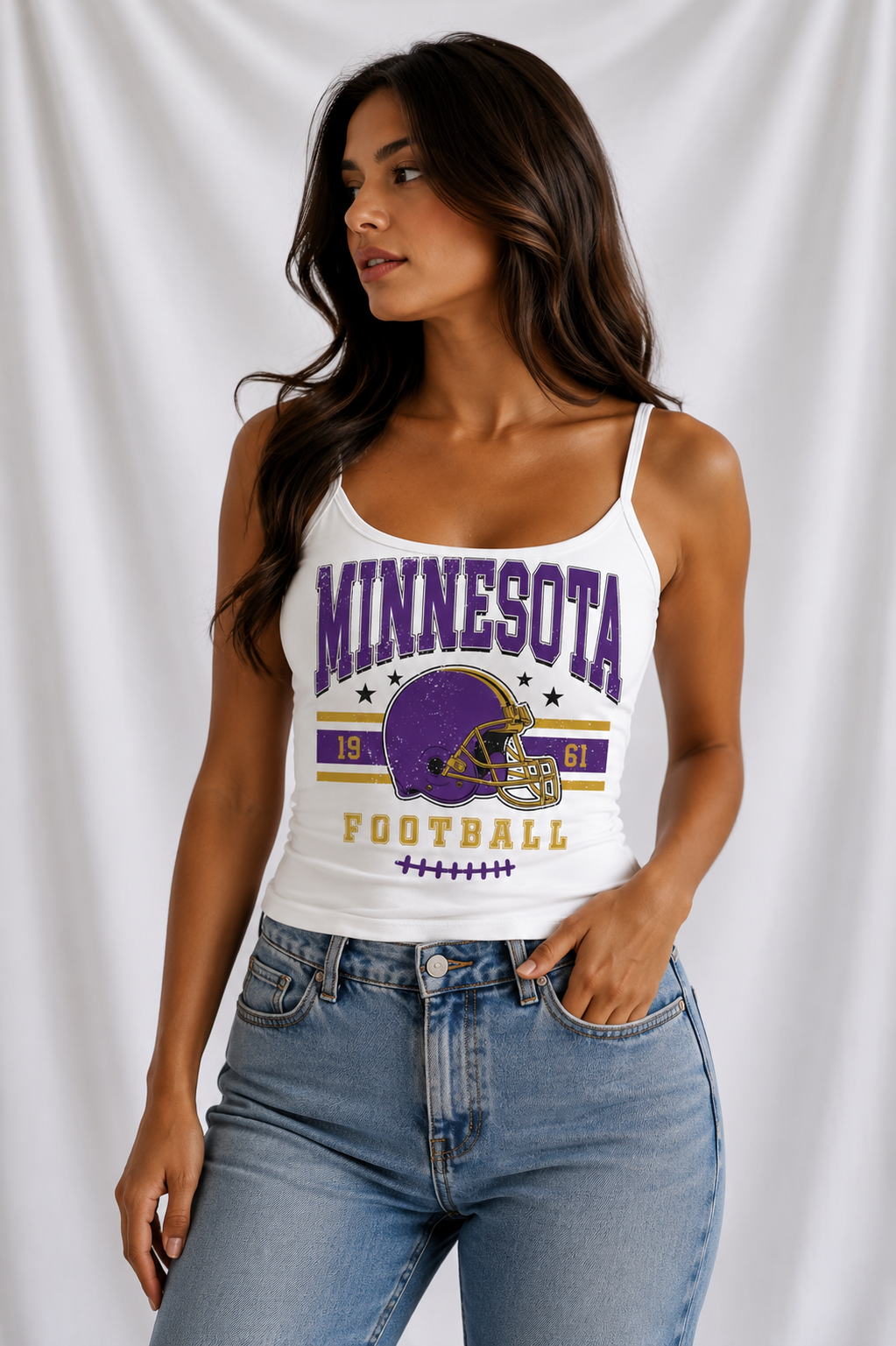 Minnesota Low Back Tank Top – Women’s Football Game Day Shirt, Backless Tailgate Top