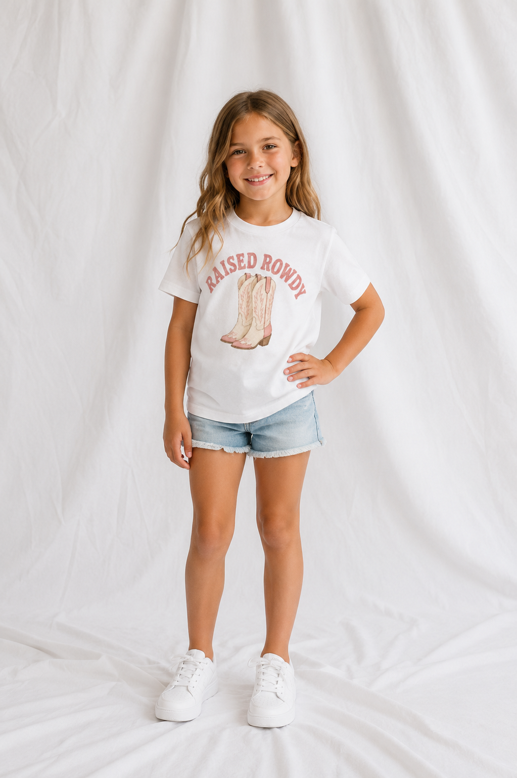 Raised Rowdy Kids Cotton Tee | Western Country Graphic T-Shirt for Toddlers & Youth