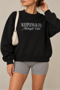 Sleepless & Co. Midnight Club Boxy Fleece Crewneck Sweatshirt – White Graphic Streetwear
