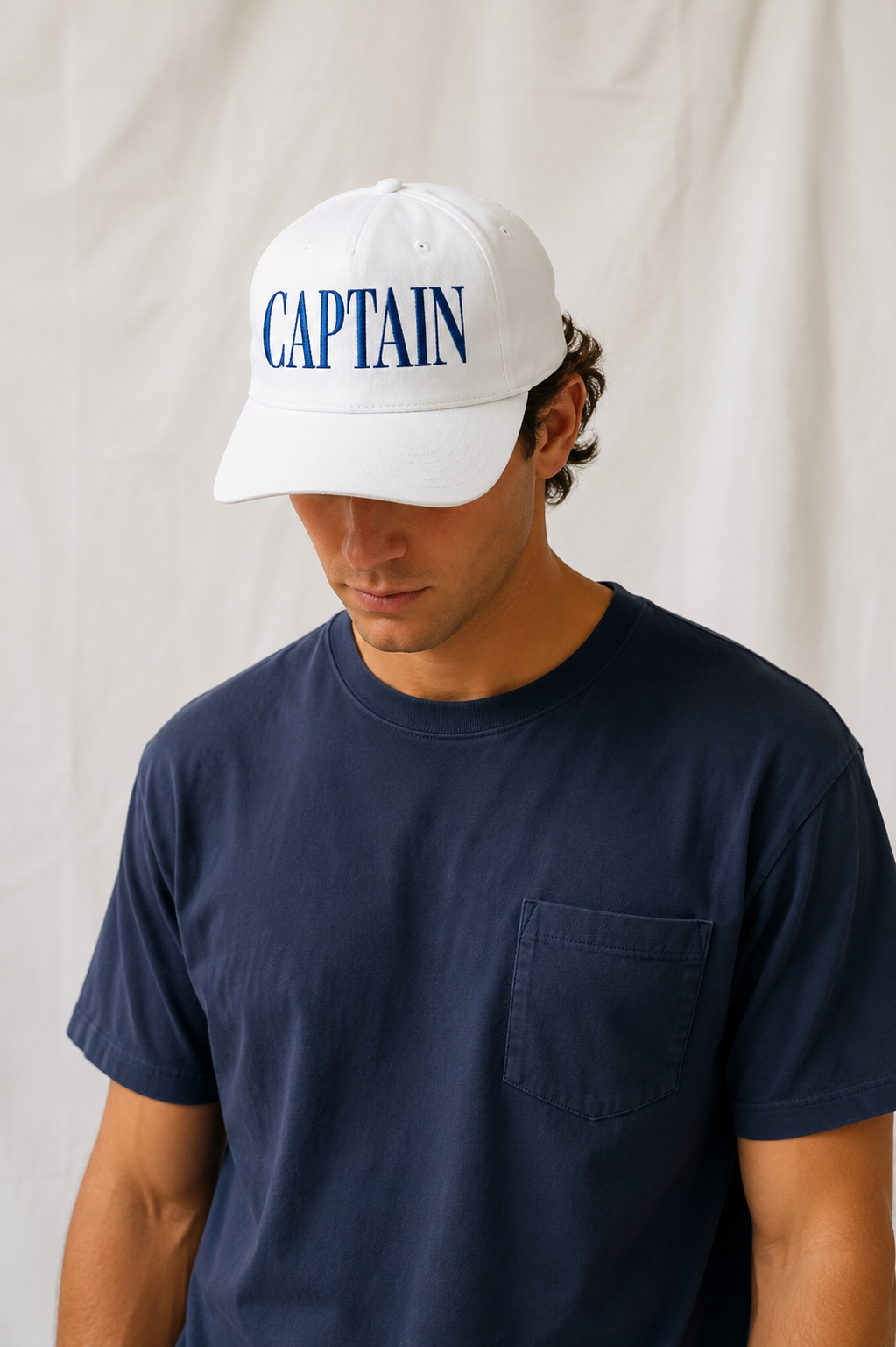 Captain Embroidered 5-Panel Cap | Adjustable Mid-Profile Snapback Hat