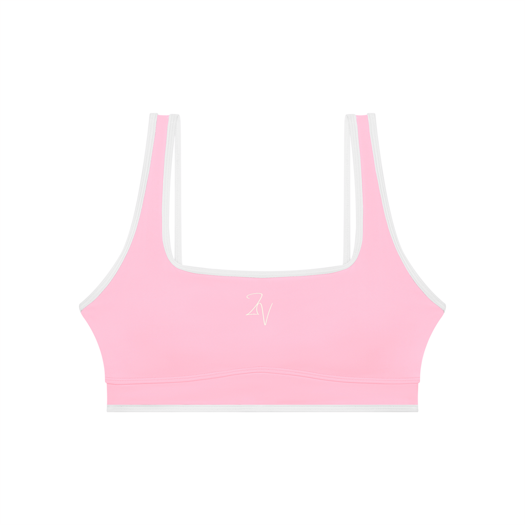 Women's Color Block Sports Bra | Built-In Padded Athletic Workout Bra