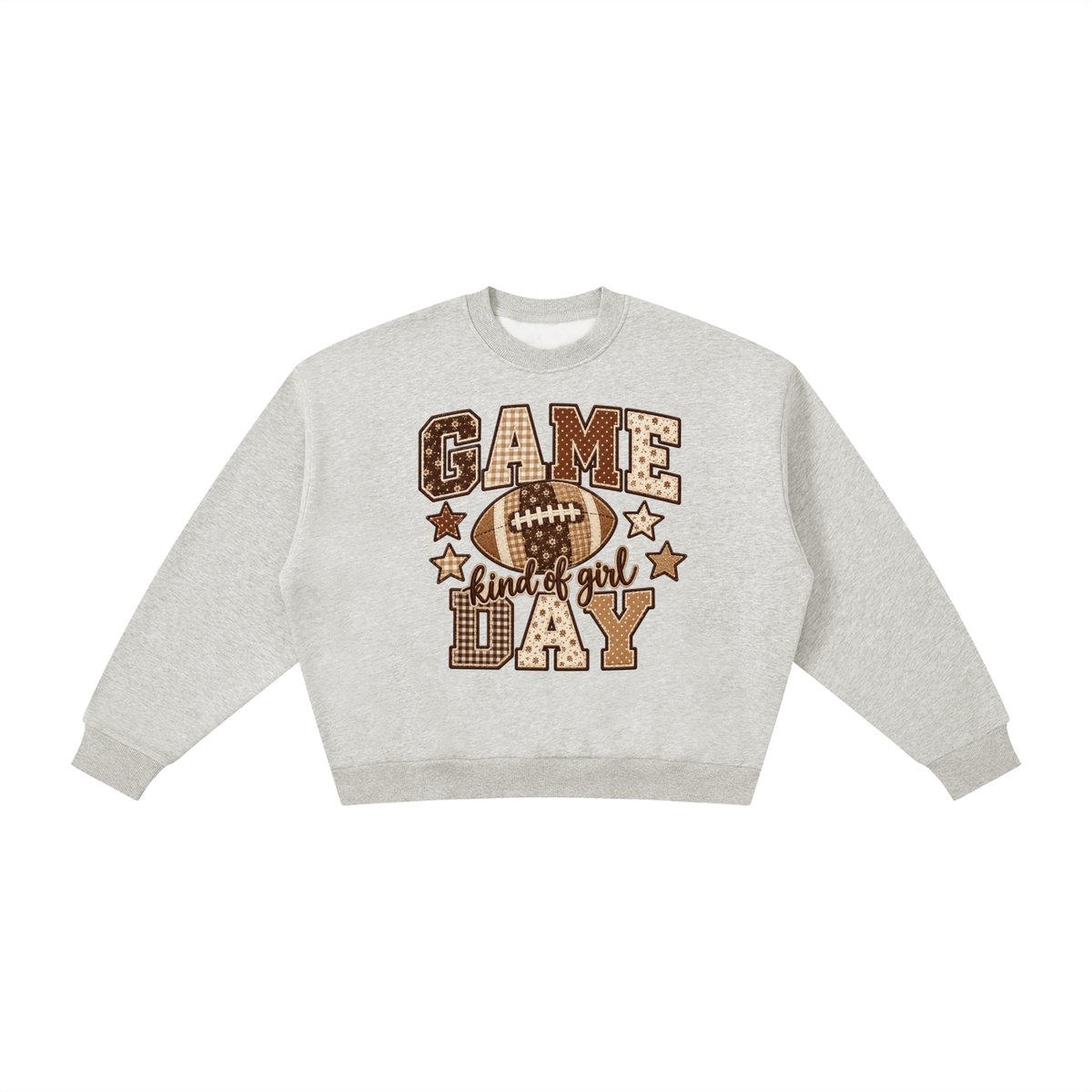 Game Day Kind of Girl Football Sweatshirt – Patchwork Fleece Crewneck