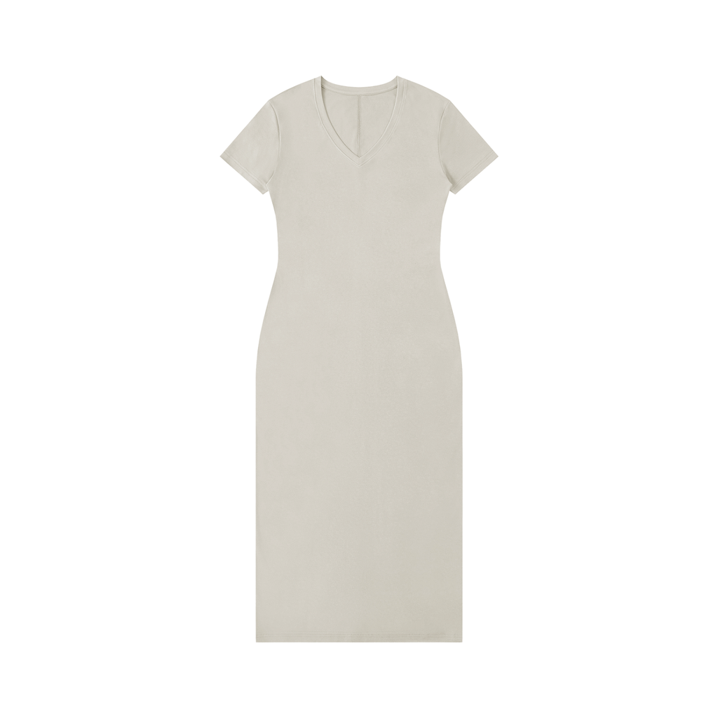Women's V-Neck Short Sleeve Maxi Dress | Fitted Casual Maxi Dress