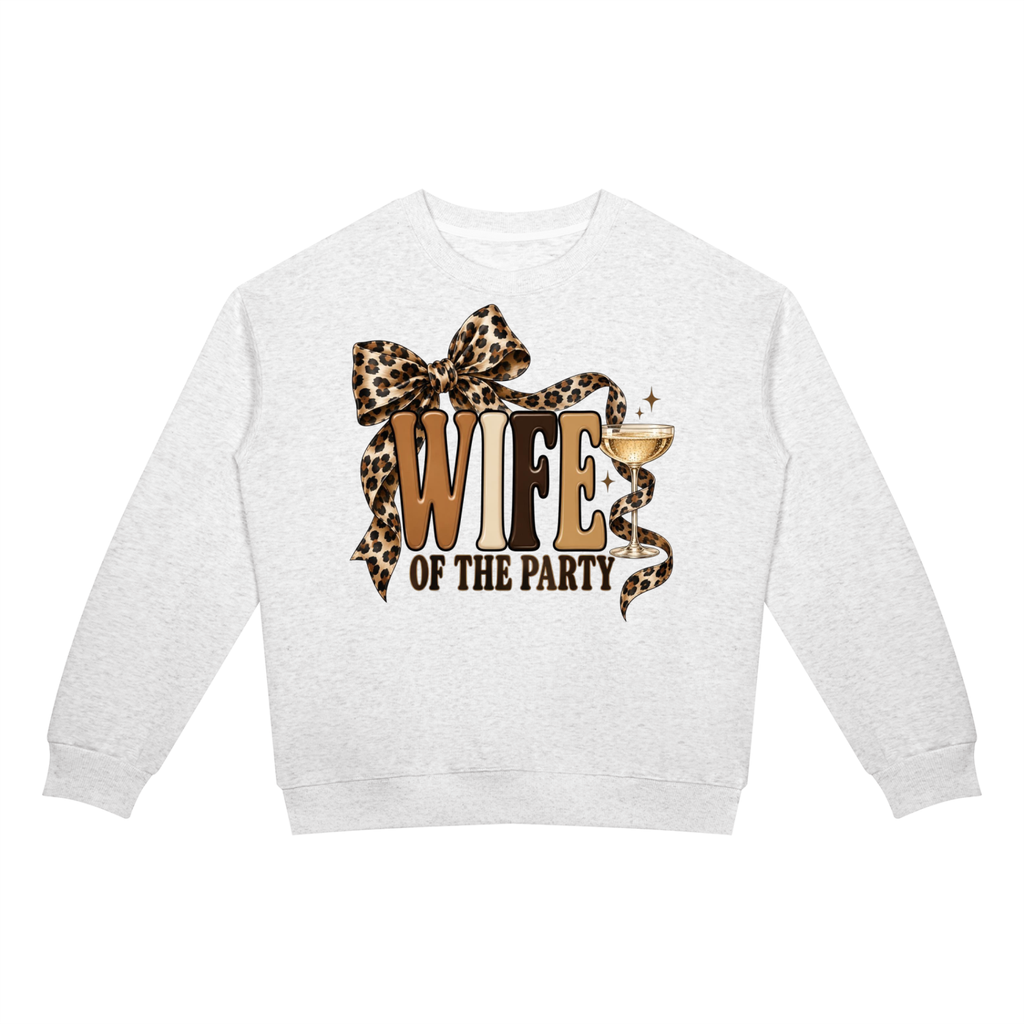 Wife of the Party Unisex Crewneck Sweatshirt | Leopard Bow