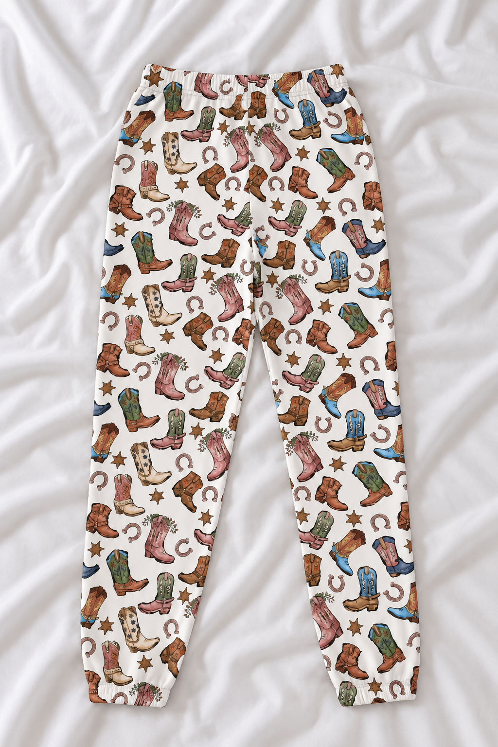 Western Cowgirl Boots Women's Joggers | Vintage Cowboy Boot Print Pants | Retro Rodeo Lounge Pants