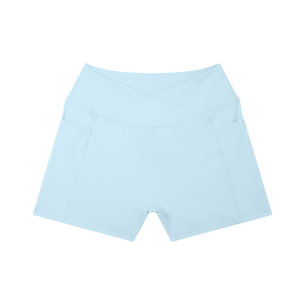 Women's High Rise Pocket Biker Shorts | Athletic Performance Workout Shorts