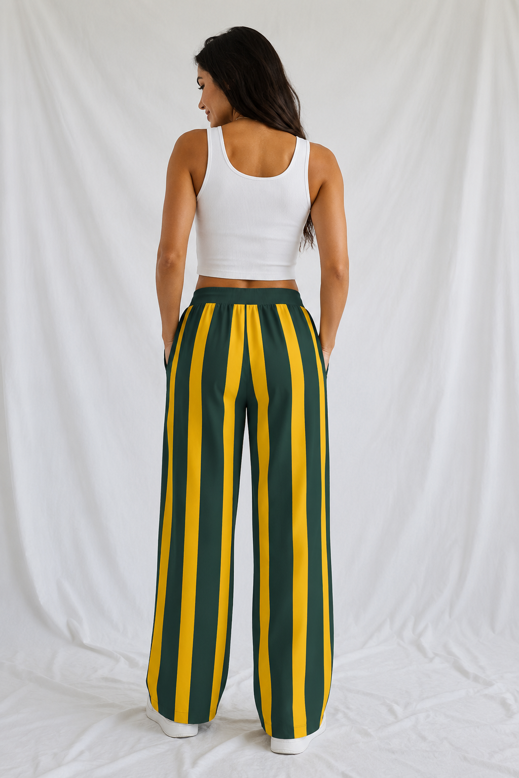 Green Bay Wide Leg Pants, Football Game Day Pants, High Waisted Flare Pants, Women’s Tailgate Outfit
